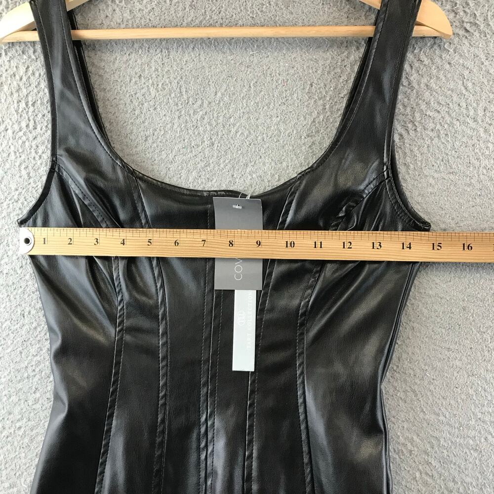 New $221 Tart Anastasia Vegan Leather Dress black size XS‎ - Picture 7 of 12